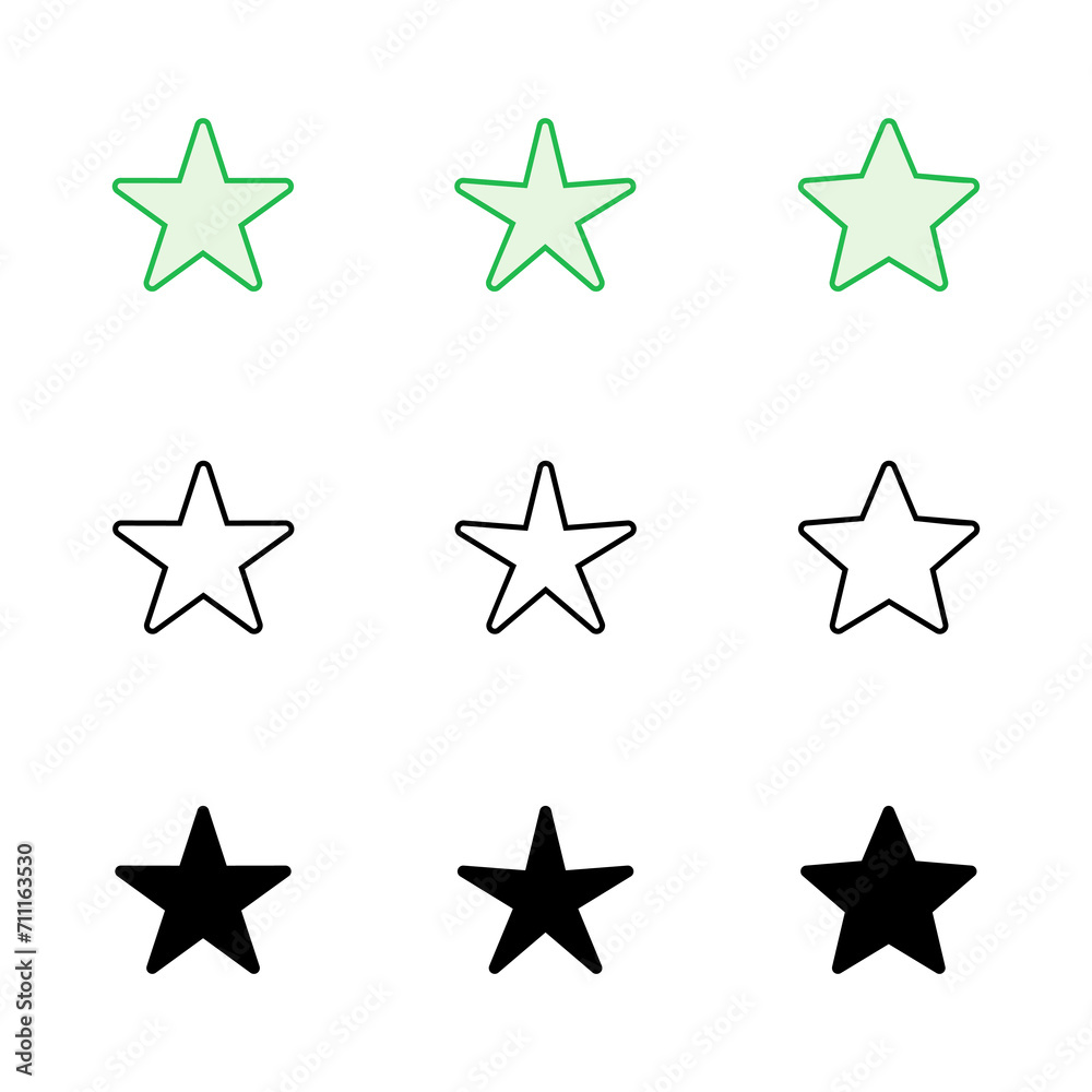 Star Icon set. rating icon vector. favourite star icon Star Icon set. rating icon vector. favourite star icon