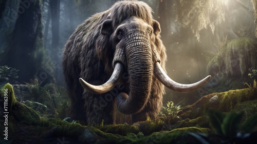 Gentle Giant: Majestic Elephant in Natural Habitat - AI-Generative