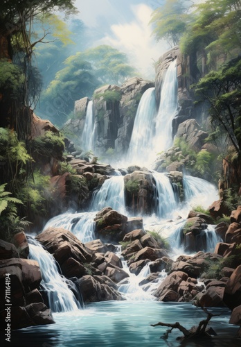 Rejuvenating qualities of a serene waterfall © Vidkit