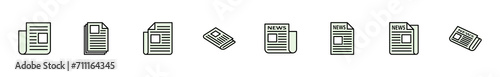 Newspaper icon set. news paper vector sign