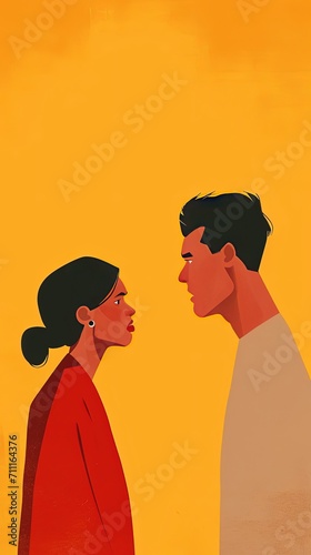 Illustration Couple Angry