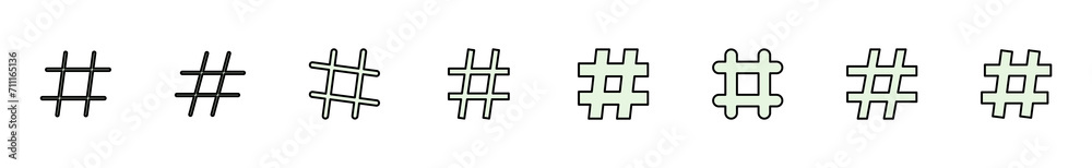 Obraz premium Hashtag icon set. hashtag symbol