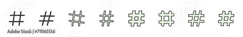Hashtag icon set. hashtag symbol