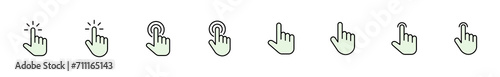 Hand cursor icon set. click icon vector. hand click. pointer