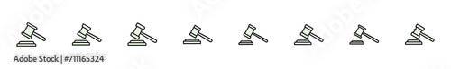 Gavel icon set. judge gavel icon vector. law icon vector. auction hammer