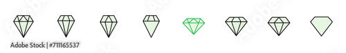 Diamond icon set. diamond gems vector icon.