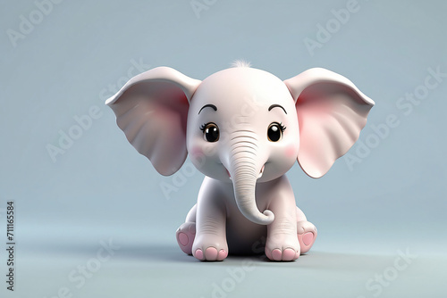 3d cute elephant