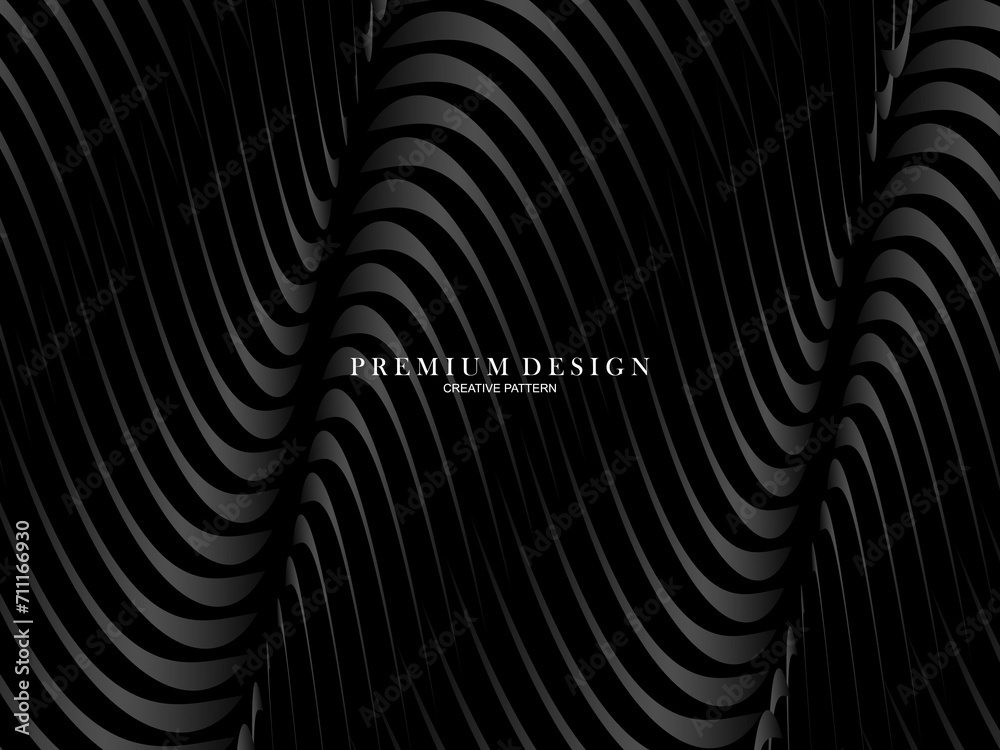 Abstract futuristic dark black background with waving design. Realistic 3d wallpaper with luxurious flowing lines. Elegant background for posters, websites, brochures, cards, banners, apps etc. Abstract futuristic dark black background with waving design. Realistic 3d wallpaper with luxurious flowing lines. Elegant background for posters, websites, brochures, cards, banners, apps etc.