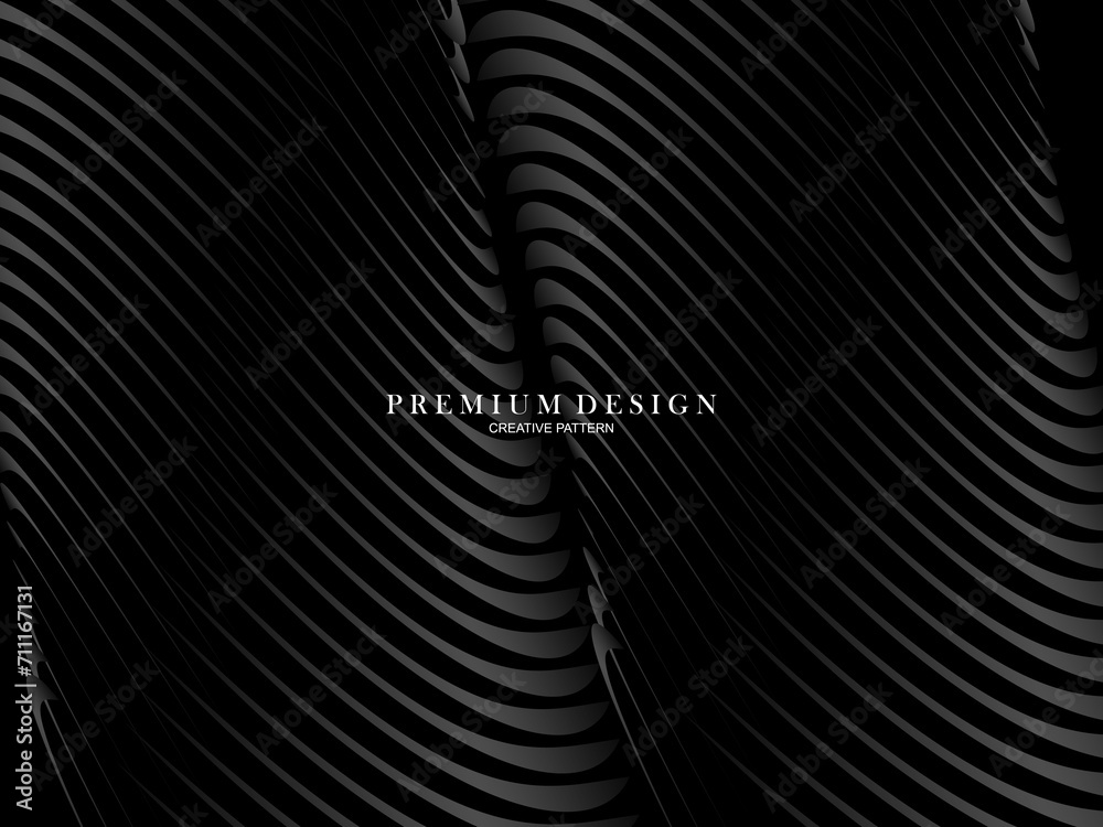 Abstract futuristic dark black background with waving design. Realistic 3d wallpaper with luxurious flowing lines. Elegant background for posters, websites, brochures, cards, banners, apps etc. Abstract futuristic dark black background with waving design. Realistic 3d wallpaper with luxurious flowing lines. Elegant background for posters, websites, brochures, cards, banners, apps etc.