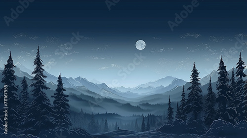 winter night forest horizontal seamless pixelated photo