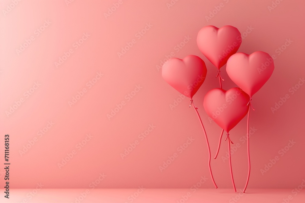 Illustrate a minimalist valentine's day background. Generative AI.