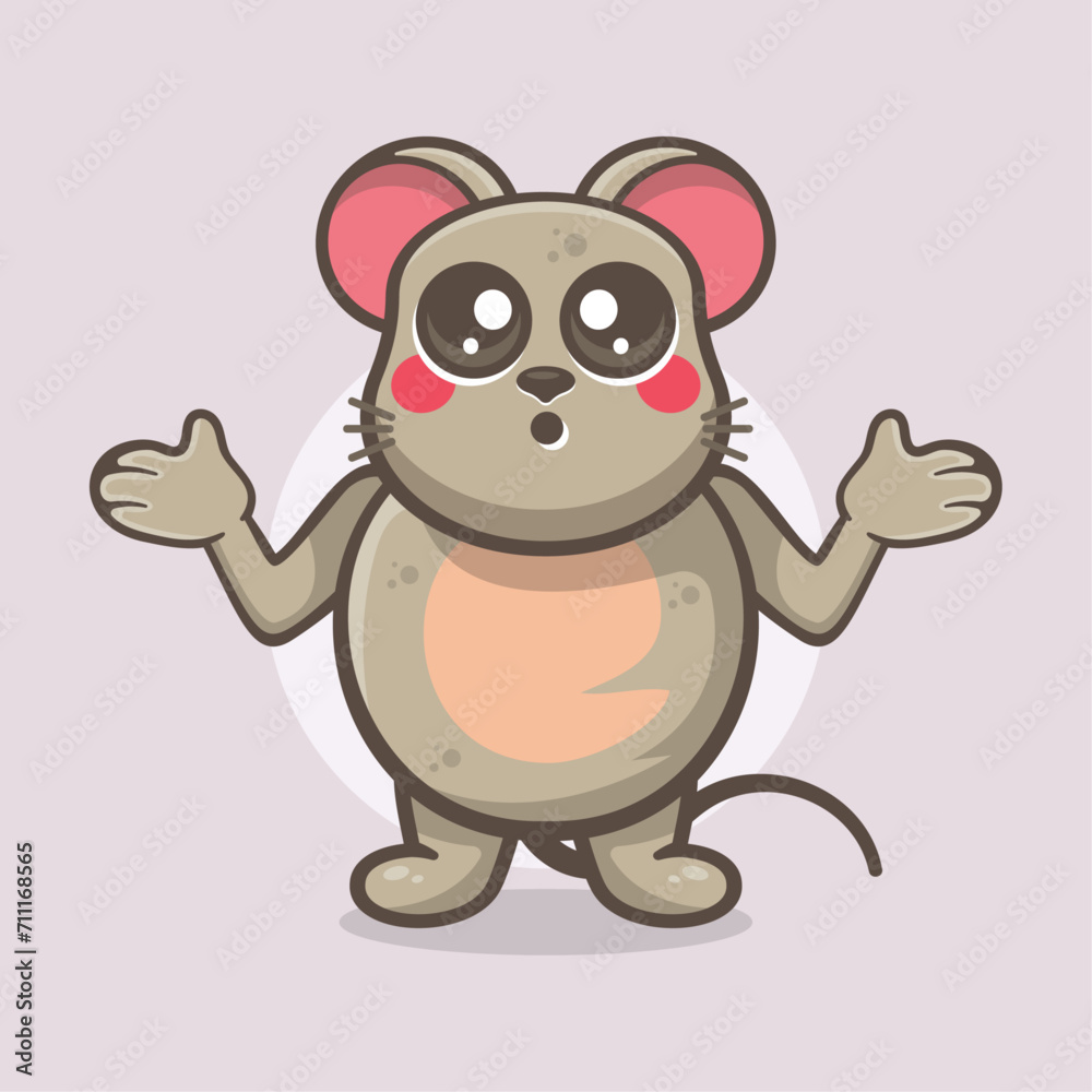 funny mouse animal character mascot cartoon with confused expression funny mouse animal character mascot cartoon with confused expression