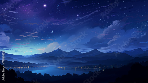 pixel art night starry sky photo
