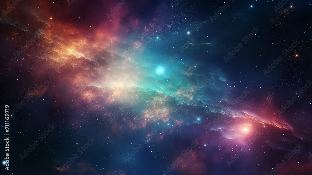 Naklejka premium universe infinity space with nebula and star light