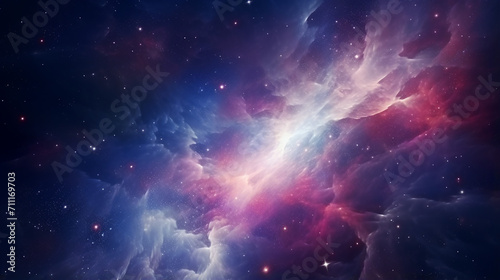 nebula and star light shining blur background in the universe infinity space
