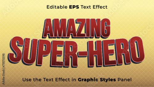 Editable EPS Text Effect of Super Hero for Title and Poster. 3D Headline Template, Man, Spider
