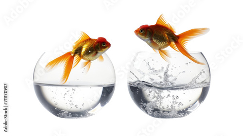 Goldfish in Water Bowl  A Charming Couple of Aquatic Pets
