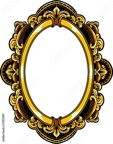 Photography Gold Oval Vintage engraving Frame