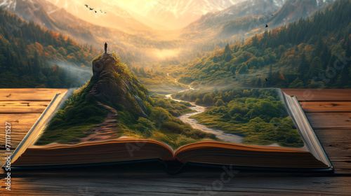 Open book, trail, superimposed, majestic