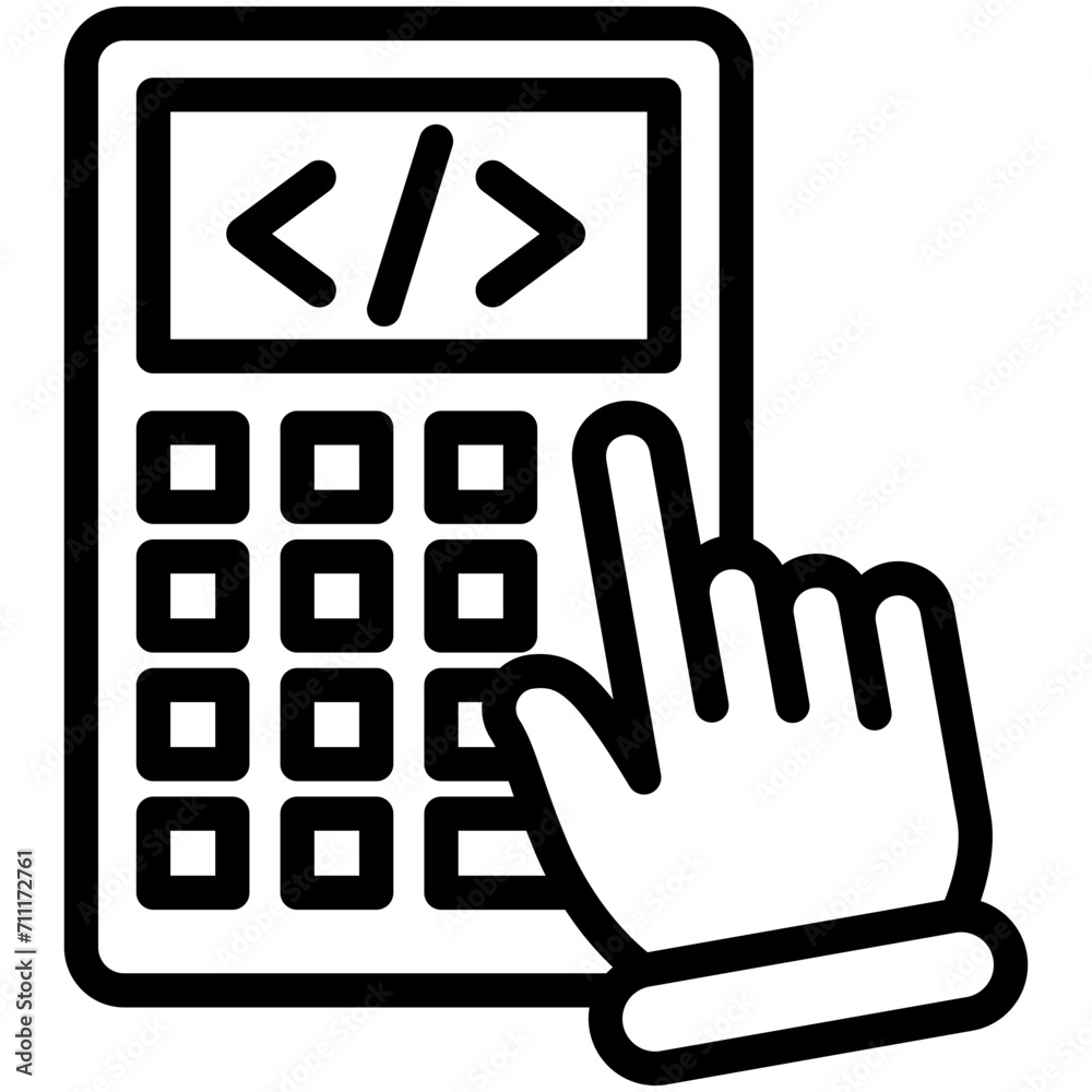 Calculator black outline icon. Calculator black outline icon.