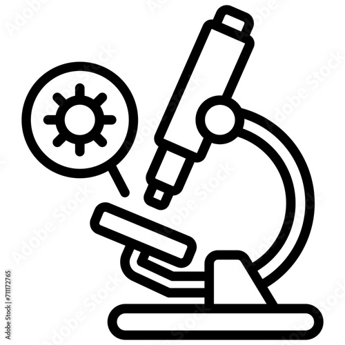 Microscope black outline icon.