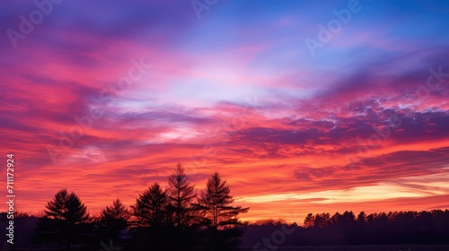 orange sunset sky background illustration pink purple, golden clouds, serene dusk orange sunset sky background © vectorwin