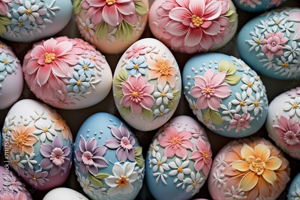 Easter Eggs with Stunningly Detailed star Patterns, flower patterns Easter Eggs with Stunningly Detailed star Patterns, flower patterns