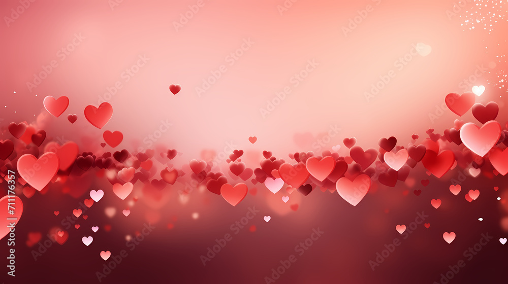 Valentine's Day, love and romance background, background with heart shapes