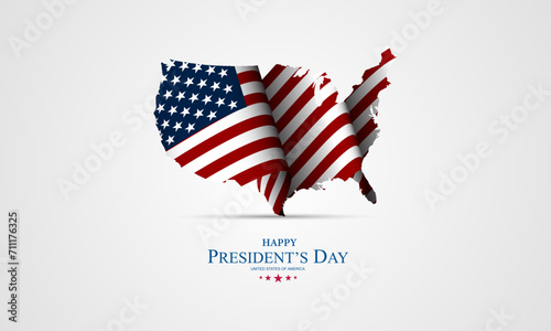 Happy President's Day Background Design. Banner, Poster, Greeting Card. Vector Illustration photo
