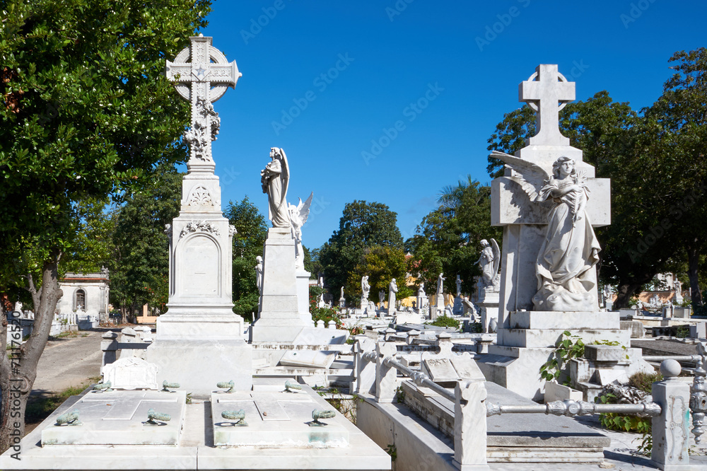 The Colón cemetery is declared a National Monument of Cuba. With its 57 hectares, it is the most important cemetery in the country. It has a large number of sculptural and architectural works, which i The Colón cemetery is declared a National Monument of Cuba. With its 57 hectares, it is the most important cemetery in the country. It has a large number of sculptural and architectural works, which i