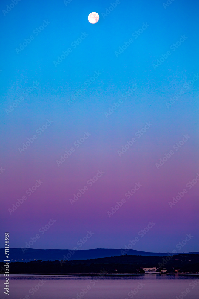 Sunrise over city Rijeka in Croatia