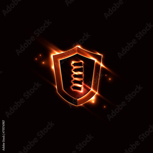 의료 아이콘, Spine Protection Shield Icon