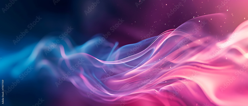An explosion of vibrant violet hues emanate from the intricate fractal patterns of an abstract smoke, captivating the eye with its colorfulness and ethereal light