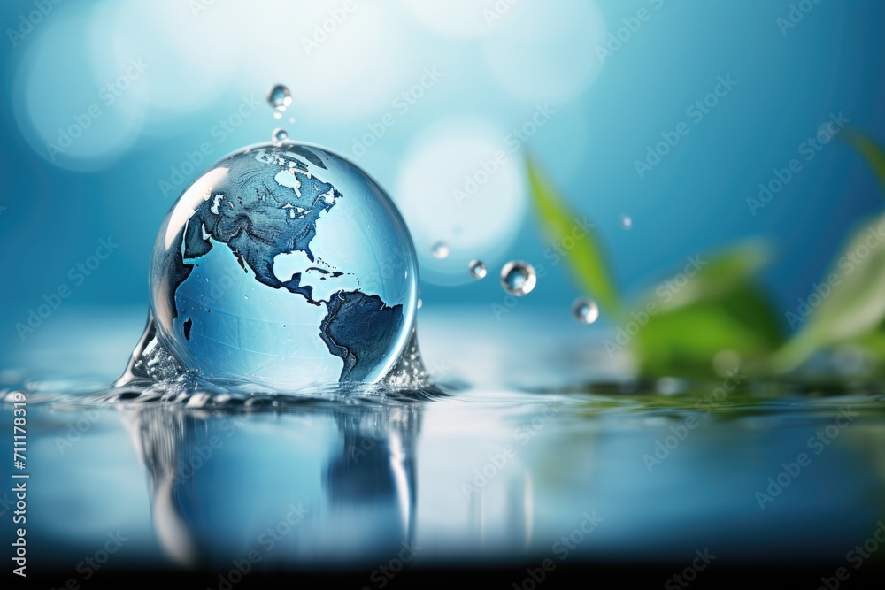 eco concept It shows the collaborative efforts of people who care for the earth, the importance of water, land, forests and animals.