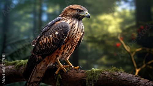 Majestic Eagle Gazing Intensely into the Distance - AI-Generative
