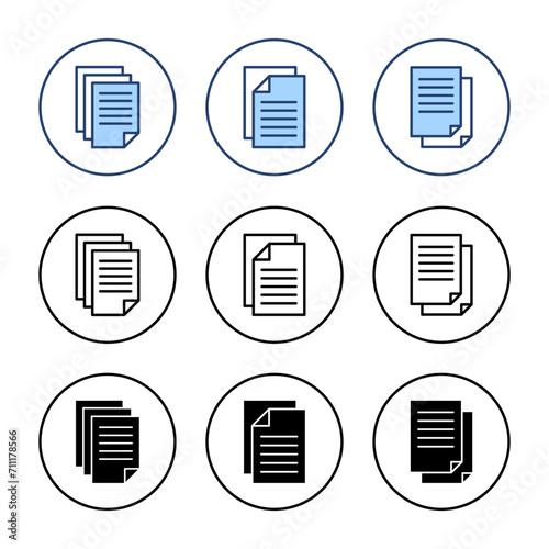 Document icon vector. Paper sign and symbol. File Icon