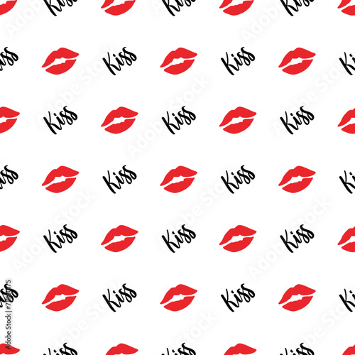 Seamless Love in Red Kiss Rouge Pattern