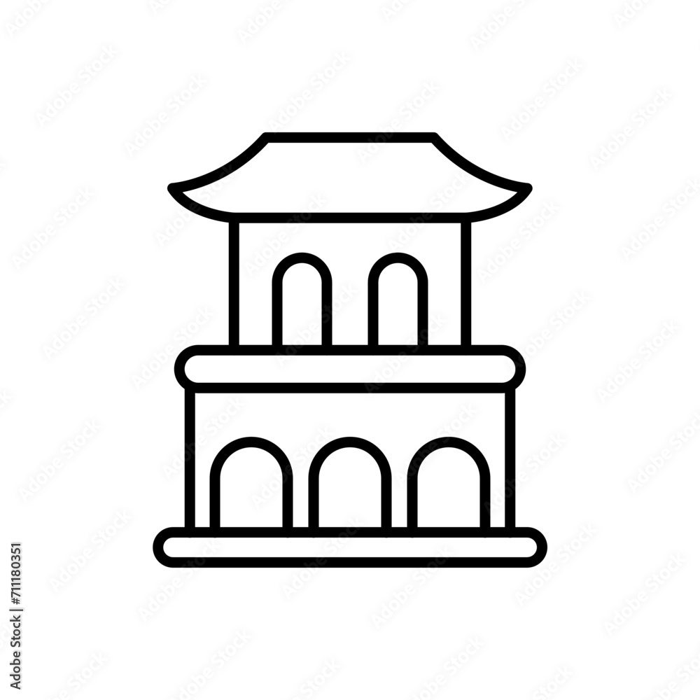 Japanese temple outline icons, minimalist vector illustration ,simple transparent graphic element .Isolated on white background Japanese temple outline icons, minimalist vector illustration ,simple transparent graphic element .Isolated on white background