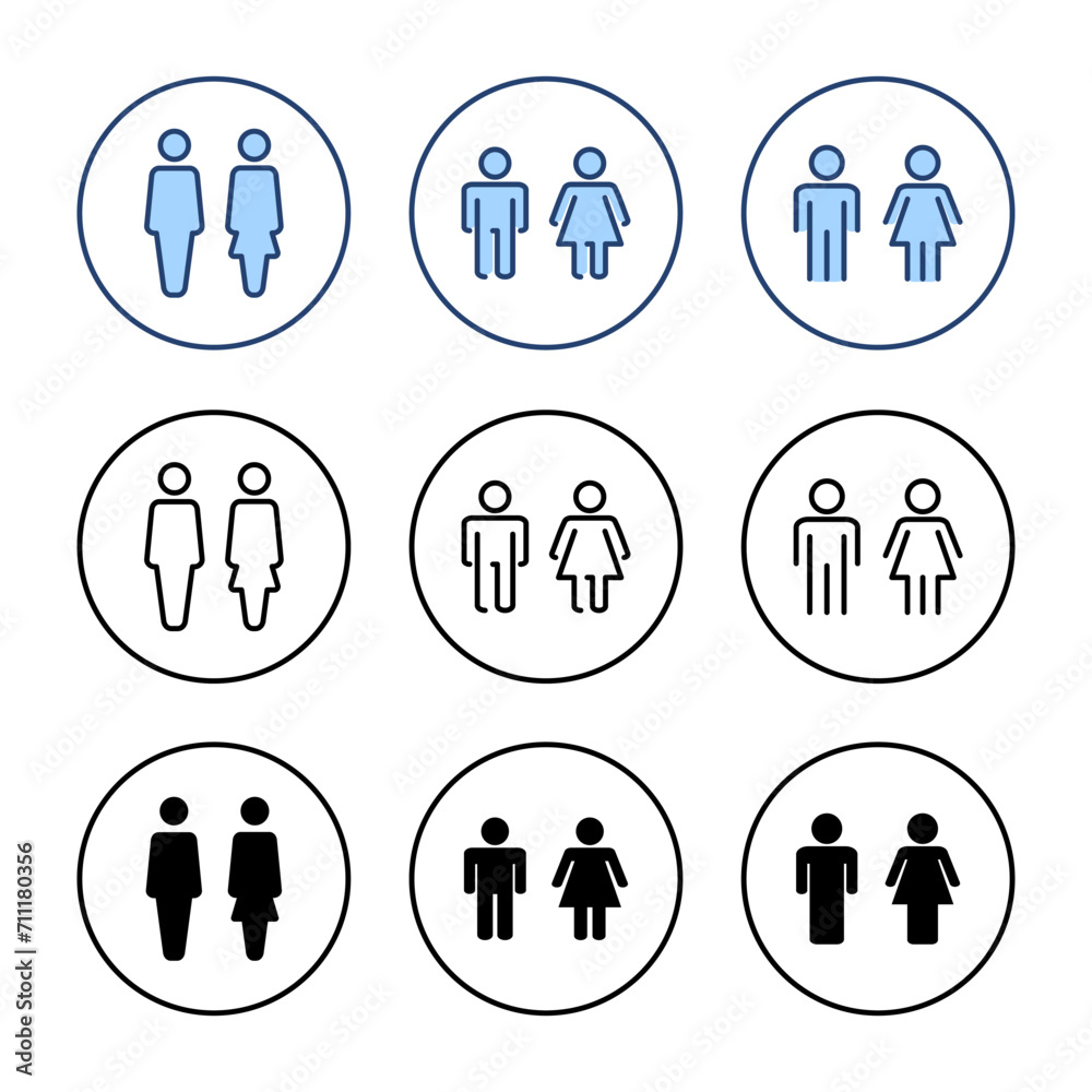Man and woman icon vector. male and female sign and symbol. Girls and boys Man and woman icon vector. male and female sign and symbol. Girls and boys