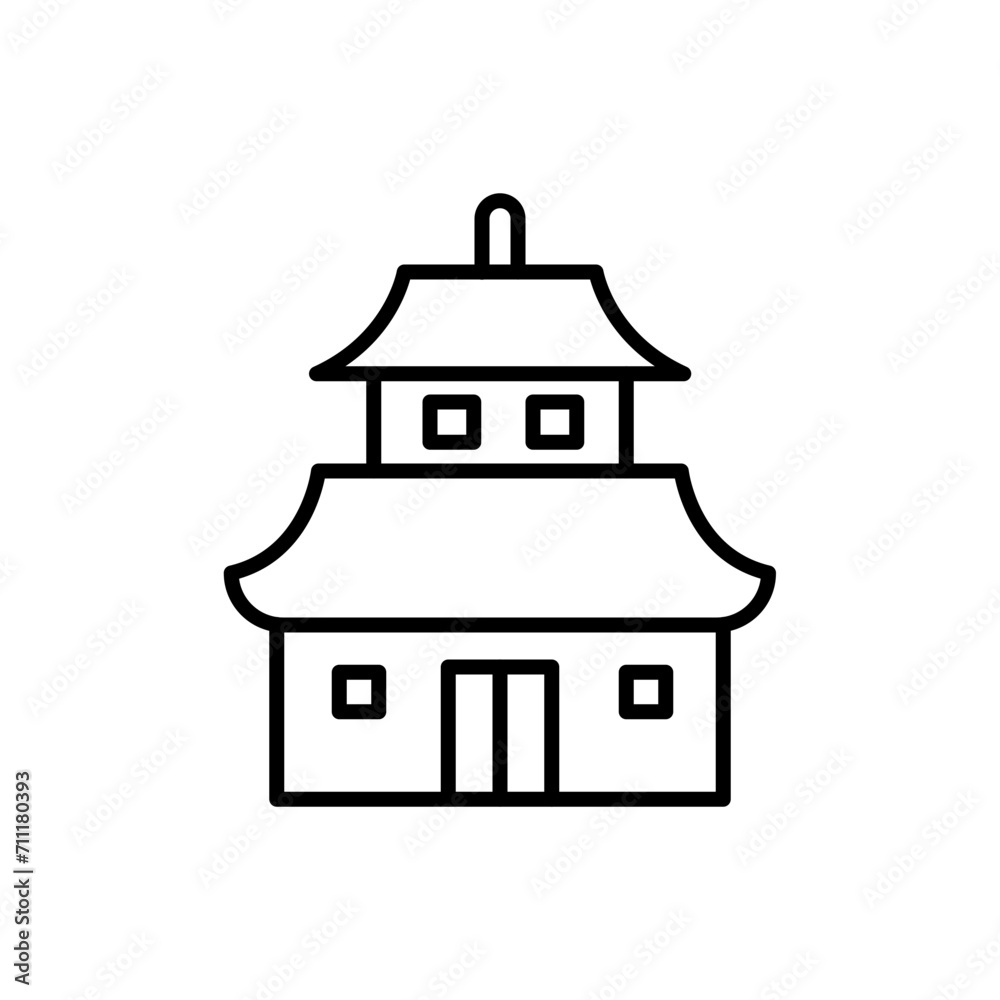 Japanese temple outline icons, minimalist vector illustration ,simple transparent graphic element .Isolated on white background Japanese temple outline icons, minimalist vector illustration ,simple transparent graphic element .Isolated on white background