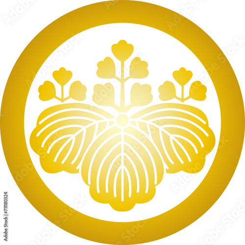 丸に五三桐ゴールド