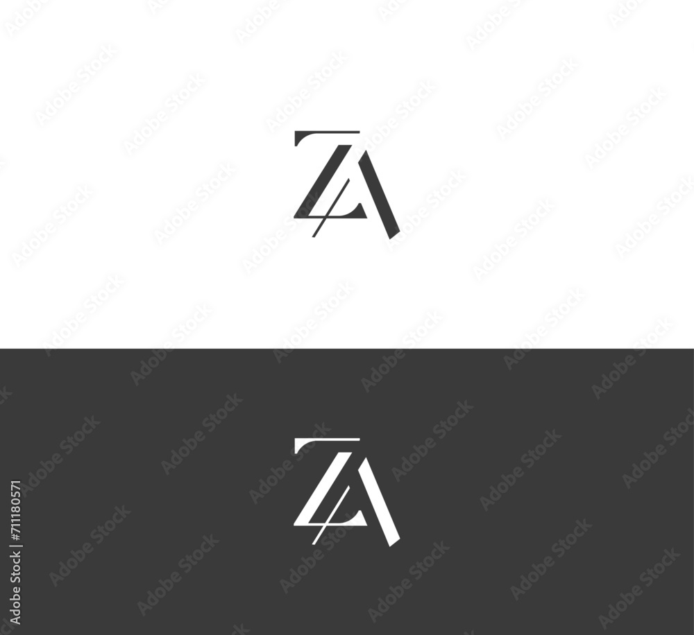 Fototapeta premium ZA, AZ letter logo design template elements. Modern abstract digital alphabet letter logo. Vector illustration. New Modern logo.