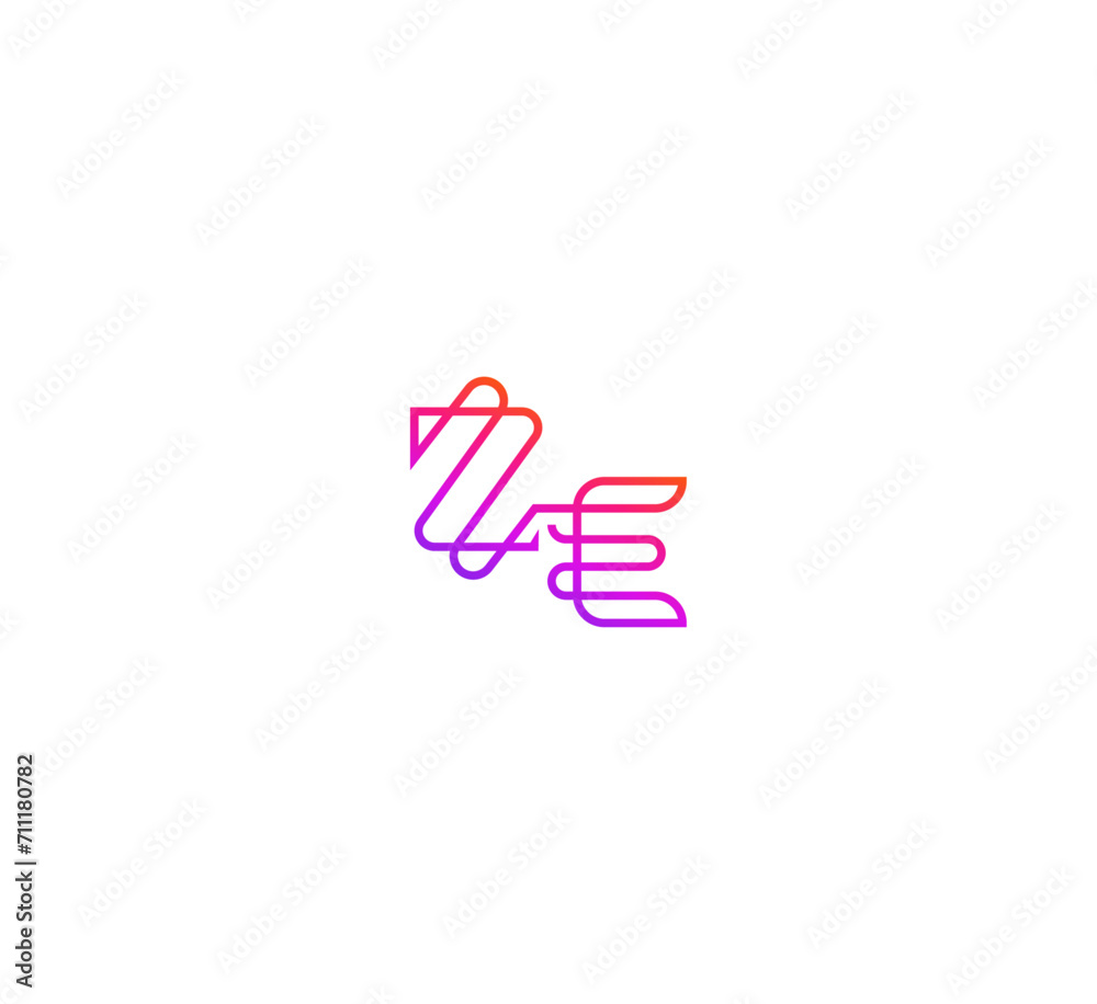 EZ, ZE letter logo design template elements. Modern abstract digital alphabet letter logo. Vector illustration. New Modern logo.