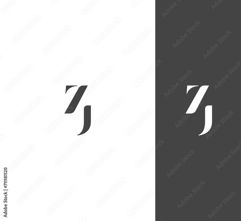 Obraz premium ZJ, JZ letter logo design template elements. Modern abstract digital alphabet letter logo. Vector illustration. New Modern logo.