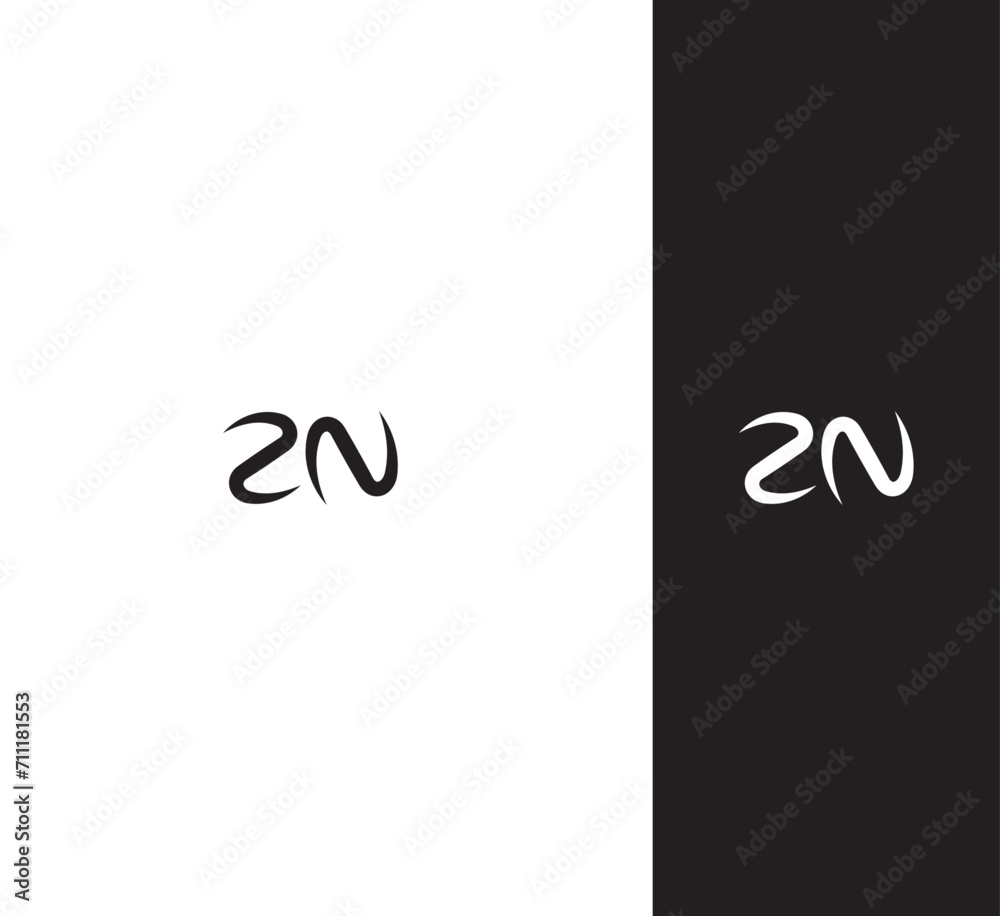 ZN, NZ letter logo design template elements. Modern abstract digital alphabet letter logo. Vector illustration. New Modern logo.