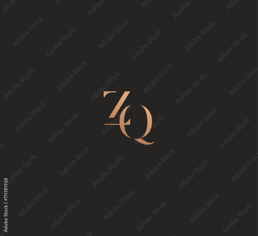 ZQ, QZ letter logo design template elements. Modern abstract digital alphabet letter logo. Vector illustration. New Modern logo.