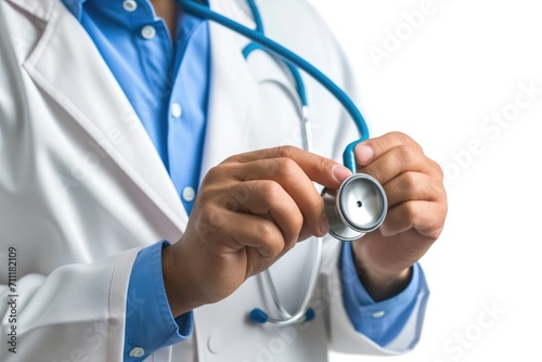 Medical doctor holding  stethoscope your healthy concept in hospital © Wayu