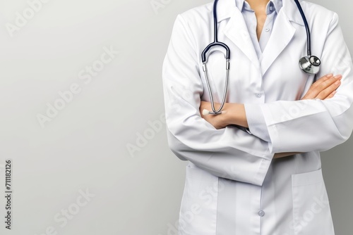 Medical doctor holding stethoscope your healthy concept in hospital