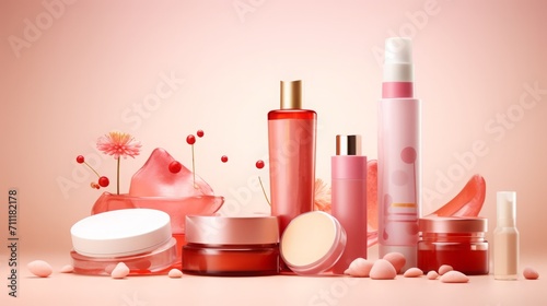 Elegant Cosmetic Products Background