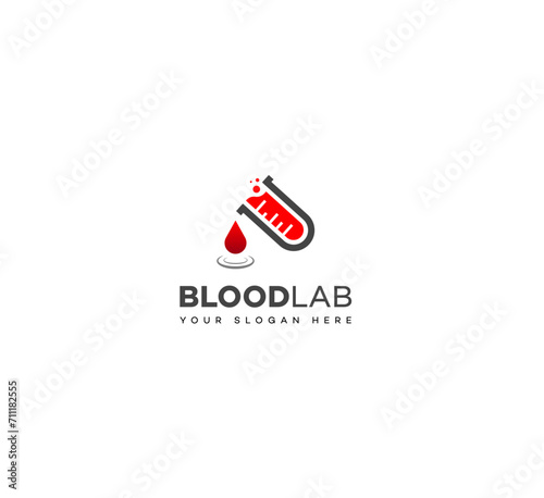 Blood lab logo vector design.